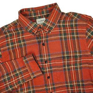 NWT LL Bean Size M Tall Scotch Plaid Traditional Fit Flannel Button Down Outdoor